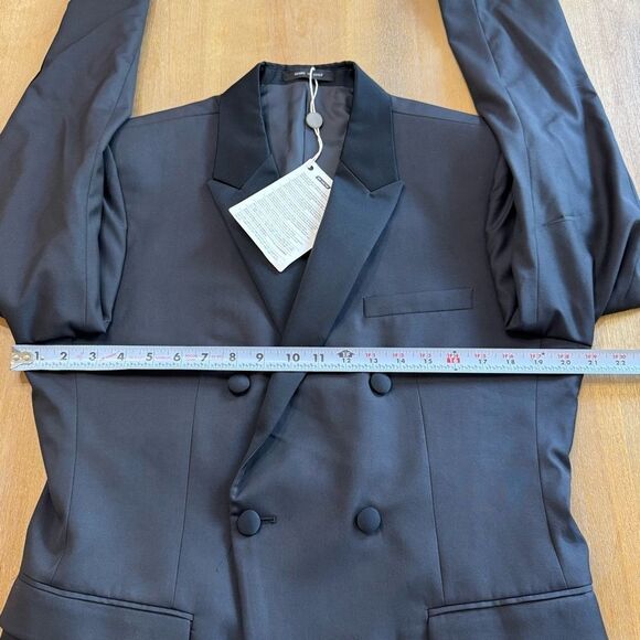 Emporio Armani Tux 40R Wool Mulberry Silk Double Breasted‎ Dark Navy Blue - Picture 3 of 14